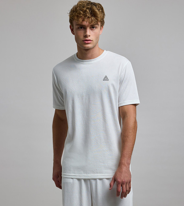 Logo Detail Active T-Shirt with Crew Neck and Short Sleeves