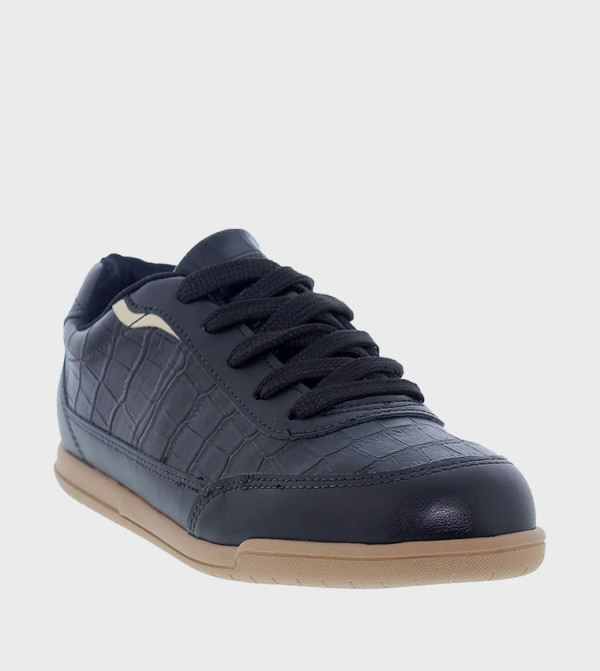 Textured Lace-Up Sneakers