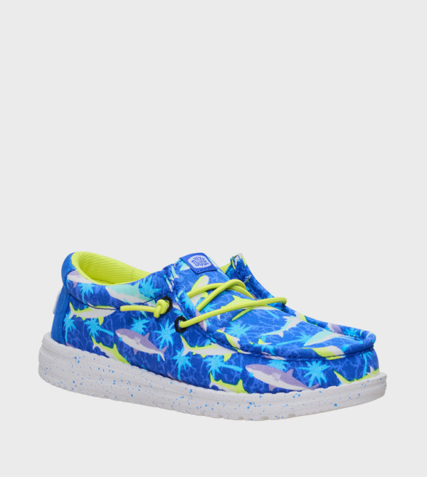 WALLY Y Shark Attack Printed Slip-On Shoes