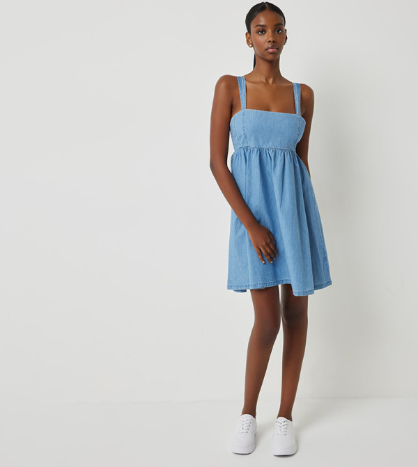 ardene denim dress Flare Denim Mini Dress Ardene
