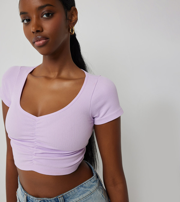 Ruched Seamless Crop Top