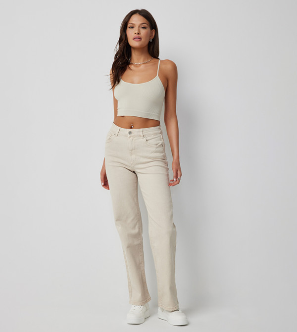 Ribbed Strappy Crop Top