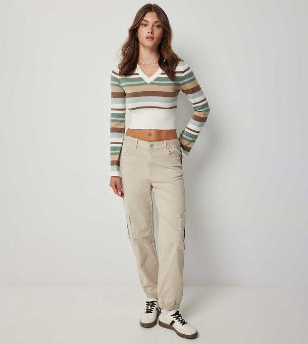 Solid Twill Cargo Joggers