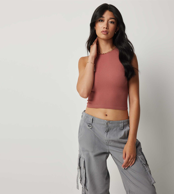 Ribbed Cropped Tank Top