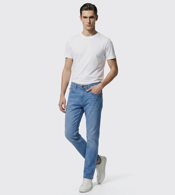 Washed Mid Rise Slim Fit Jeans