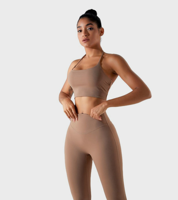 Solid Halterneck Crop Top