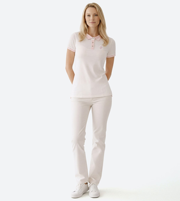 Contrast Detail Short Sleeves Polo T-Shirt