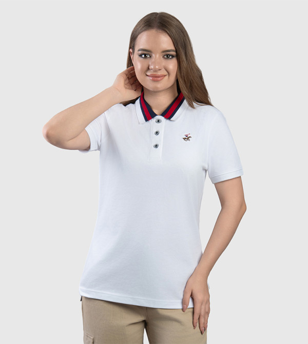 Logo Embroidered Short Sleeves Polo T-Shirt