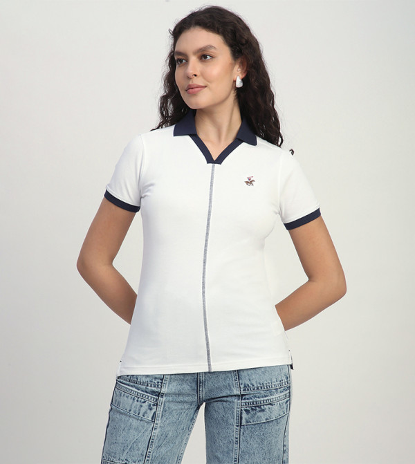 Logo Embroidered Short Sleeves Polo T-Shirt