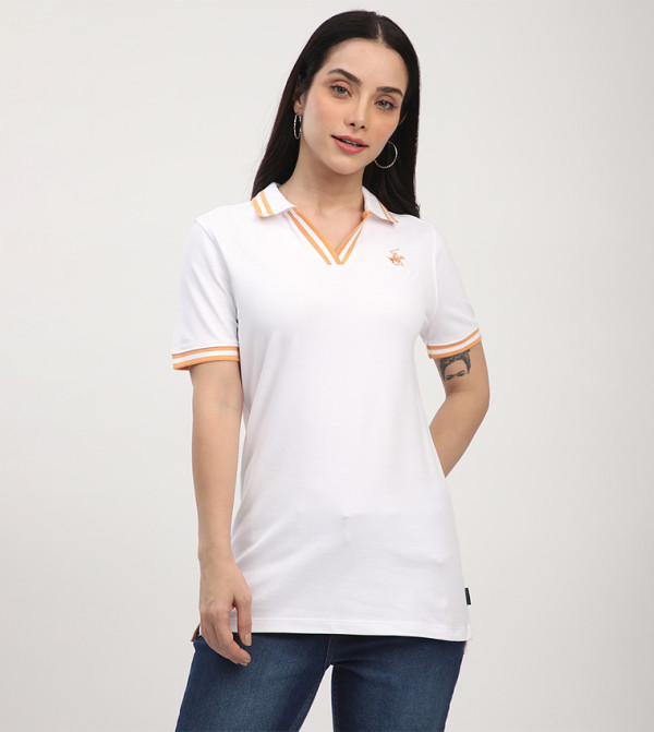 Logo Embroidered Short Sleeves Polo T-Shirt