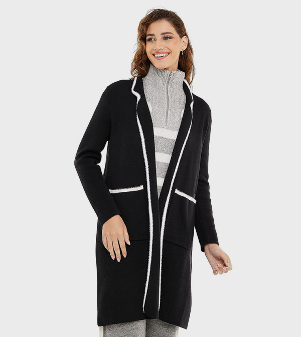 Contrast Trim Long Shrug