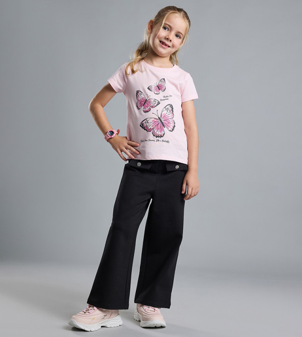 Printed T-Shirt with Crew Neck and Short Sleeves