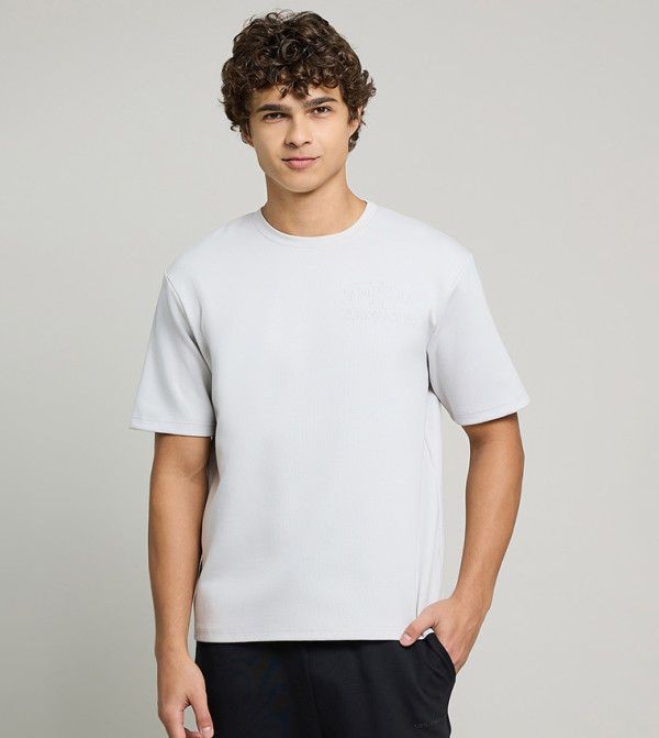 Solid T-Shirt with Crew Neck and Short Sleeves