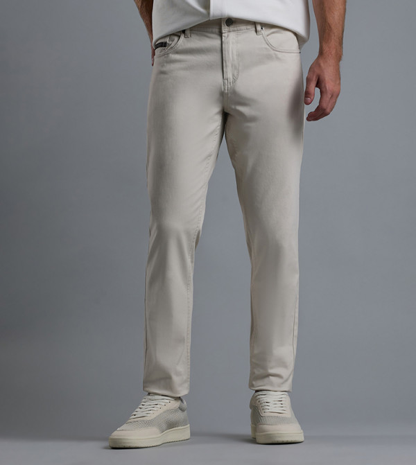 Solid Woven Pants with Button Closure