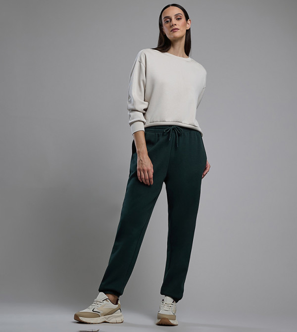 Solid Joggers with Drawstring Waist