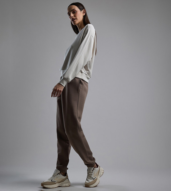 Solid Joggers with Drawstring Waist
