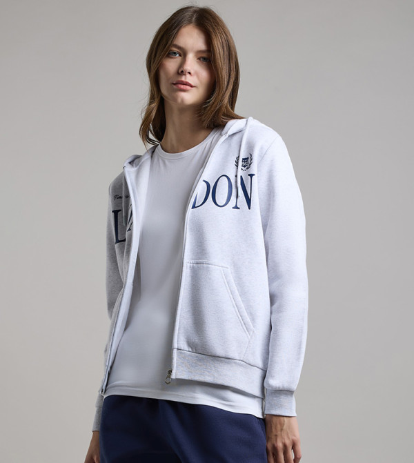 Printed Hooded Jacket with Long Sleeves