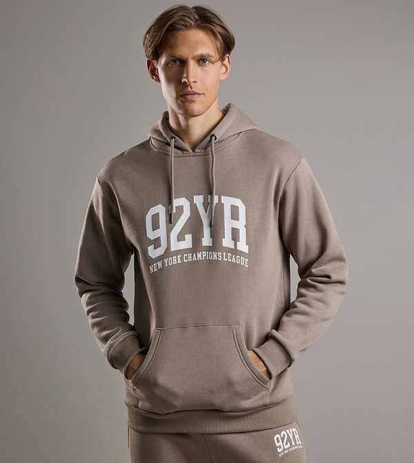Printed Hoodie with Long Sleeves
