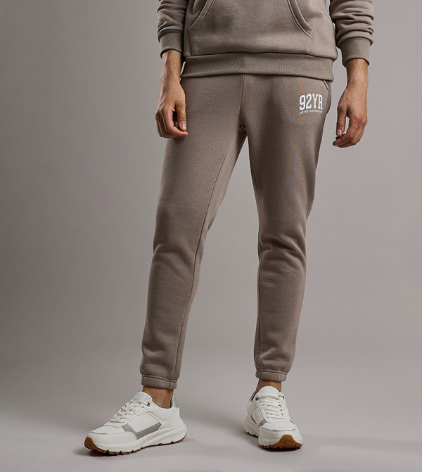 Embroidery Detail Joggers with Drawstring Waist