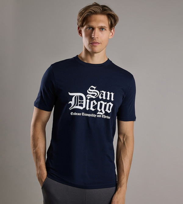 Printed T-Shirt with Crew Neck and Short Sleeves