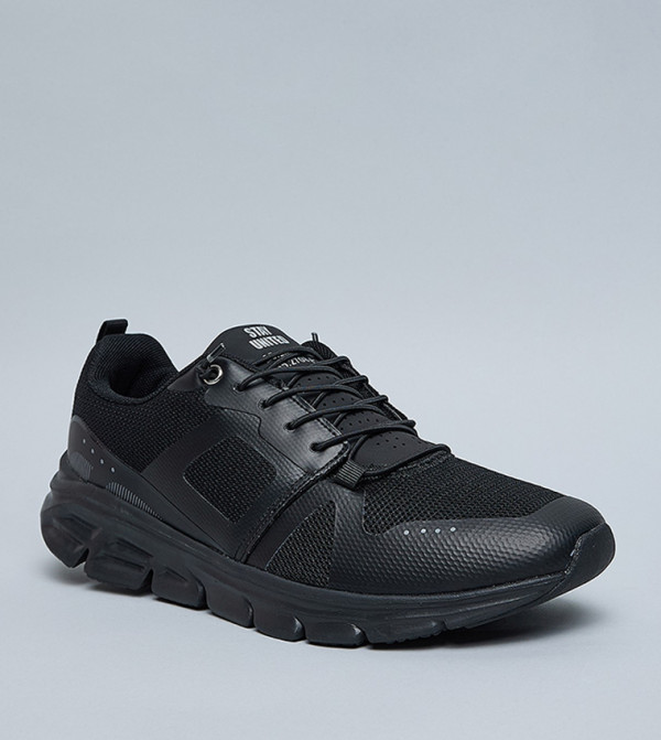 Mesh Detail Lace Up Sports Shoes