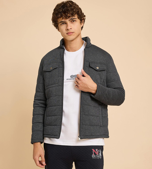 Quilted Jacket with Zipper Closure