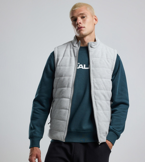 Quilted Gilet with Zipper Closure