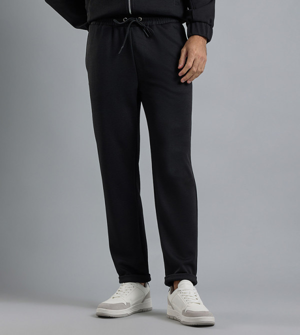 Textured Knit Pants with Elastic Waist