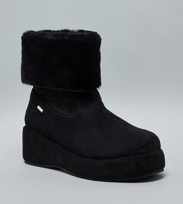 Fur Cuff Ankle Boots