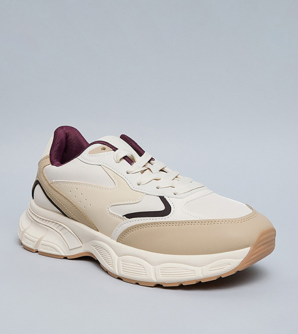 Color Block Lace Up Sneakers