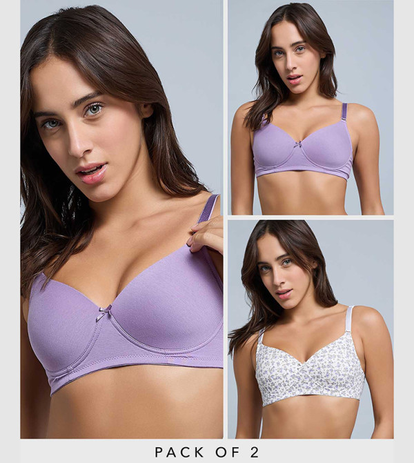 2 Pack Solid Underwire Bras