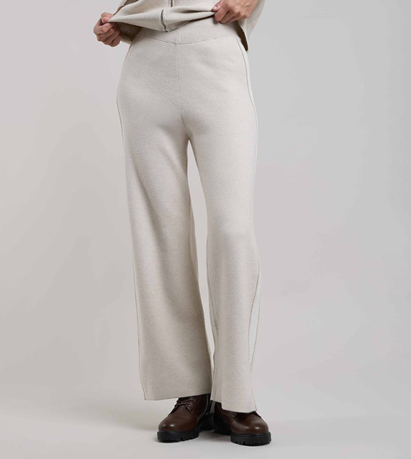 Solid Knit Pants with Elastic waist