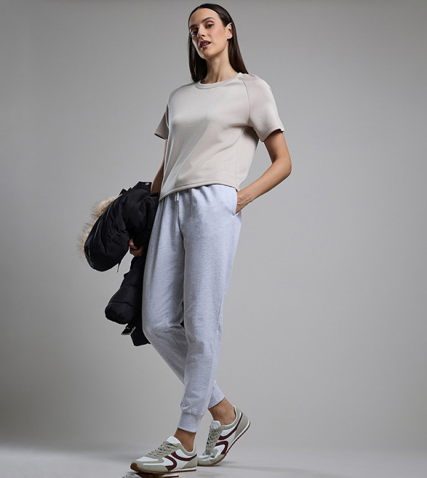 Solid Joggers with Drawstring Waist