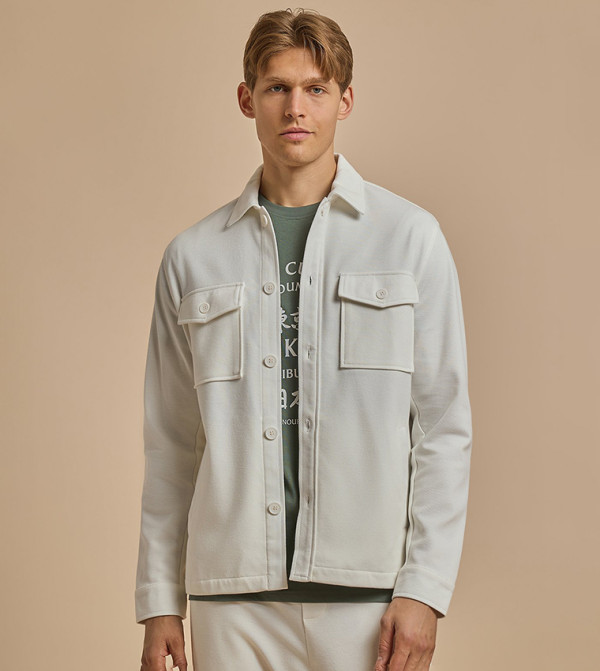 Solid Jacket with Button Closure