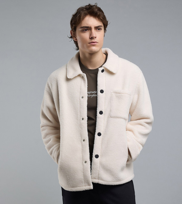 Sherpa Jacket with Button Closure