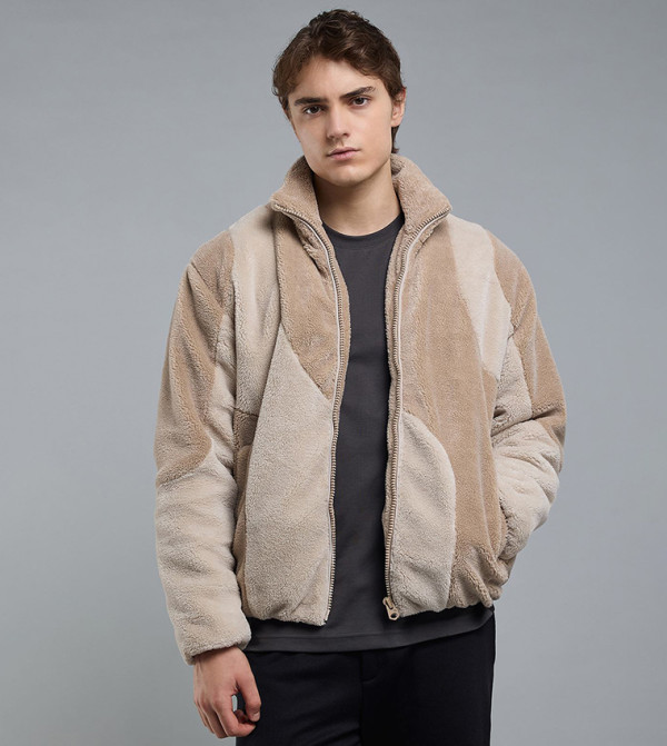 Sherpa Jacket with Button Closure