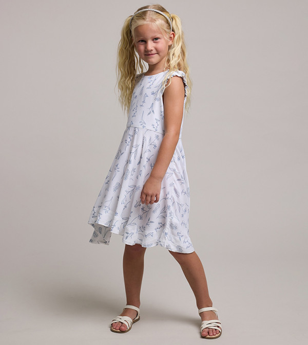 Printed Sleeveless Asymmetric Dress