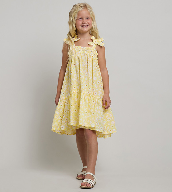 Printed Strappy Flared Dress