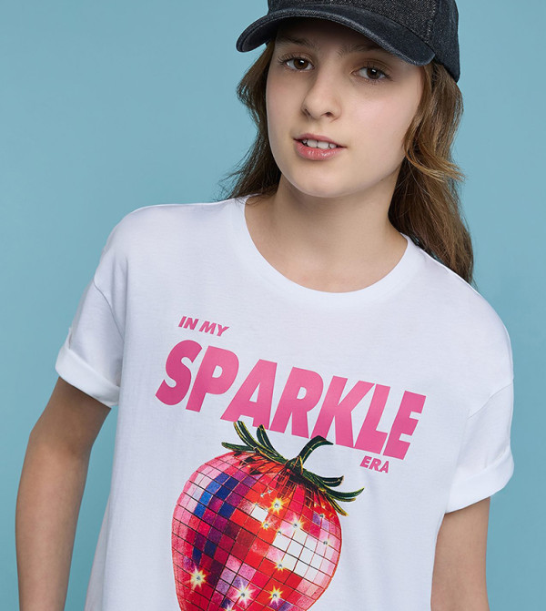 Printed T-Shirt with Crew neck and Short Sleeves