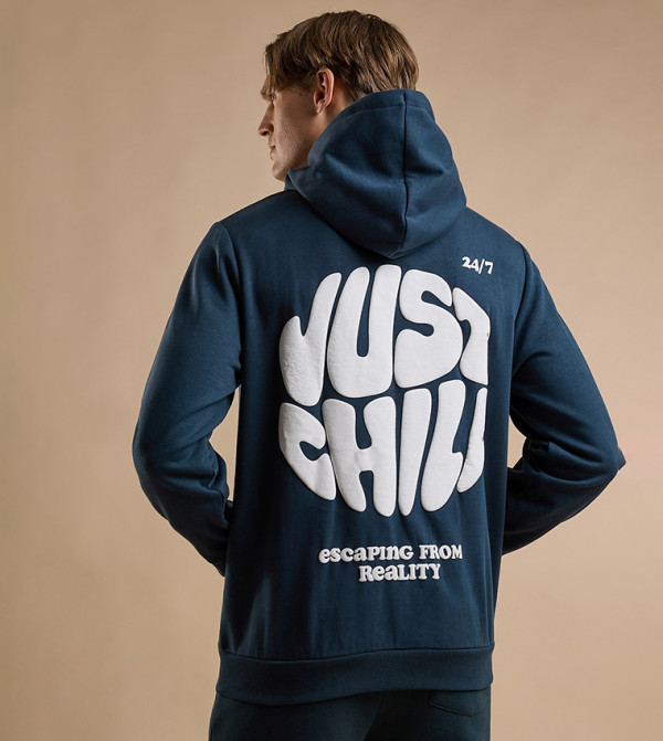 Printed Hoodie with Long Sleeves