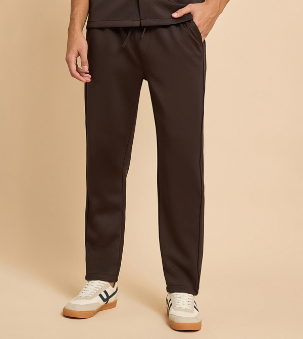 Textured Knit Pants with Drawstring Waist