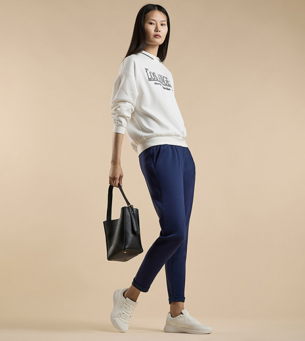 Solid Joggers with Drawstring Waist