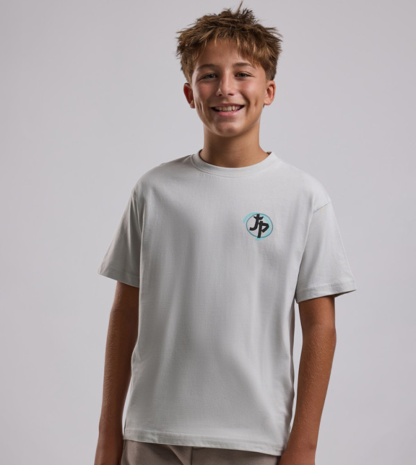 Printed T-Shirt with Crew Neck and Short Sleeves