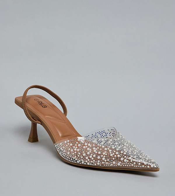Embellished Slingback Pumps