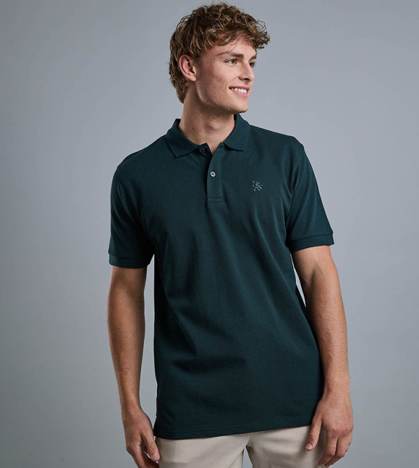 Solid Polo T-Shirt with Short Sleeves
