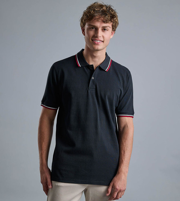 Contrast Tipping Polo T-Shirt with Short Sleeves