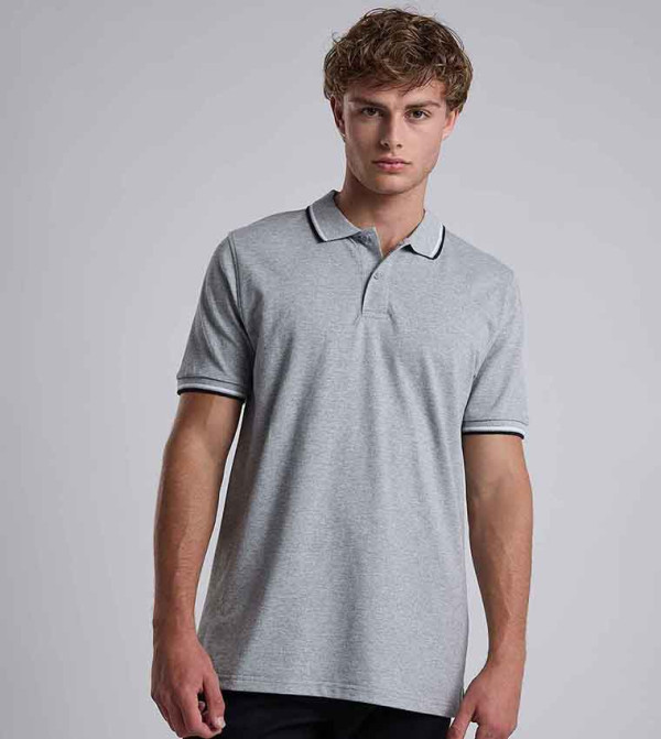 Contrast Trim Polo T-Shirt with Shirt Collar and Short Sleeves