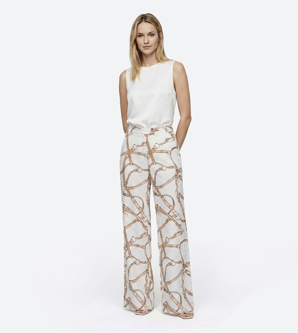 Printed Straight Fit Trousers