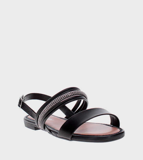 Embellished Slingback Flat Sandals