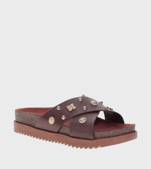 Metal Accent Comfort Sandals